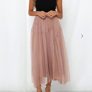 Hello Molly Fairytale Midi Asymmetrical Skirt (Blush)